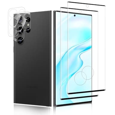 2+2 Stück Schutzfolie für Panzerglas für Samsung Galaxy S23 Ultra Kamera Displayfolie, 100% Touchgenauigkeit, Selbstheilende Panzerfolie+Linsenfolie, 9H Kratzfest Blasenfrei S23 Ultra Schutzglas Folie