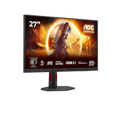 AOC Gaming U27G4R – 27 Zoll Ultra HD 4K Monitor, 160 Hz bei UHD oder 320 Hz bei FHD, Dual Frame, 1 ms Reaktionszeit, G-Sync-kompatibel, HDR400 (3840x2160, 2X HDMI 2.1, 1x DisplayPort 1.4, USB-Hub)