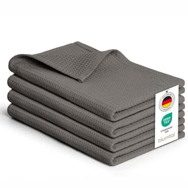 Blumtal® Geschirrtücher 50x70 cm - 4er Set aus 100% Baumwolle - Waschbar bei 60 °C - Grau