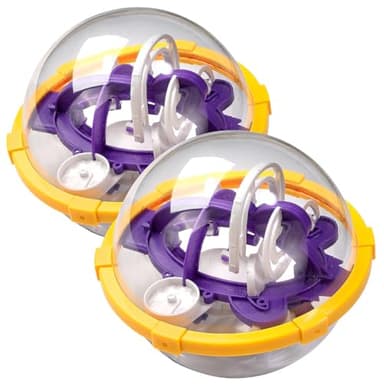 Playtastic Geduldspiele Kinder: 2er-Set Bausätze Kugellabyrinth, 13 cm Durchmesser, 92 Hindernisse (Geschicklichkeitsspiel Kinder, 3D-Labyrinth-Spiele, Modellbau)