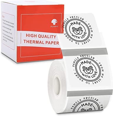 Phomemo Logo Sticker 2" Runde Transparente Selbstklebende Thermodirekt-Etiketten für Phomemo M110 M220 M221 M108 M100 M150 M250 M260 Label Maker, für Logo Druck, Haushaltsgegenstände Kennzeichnung