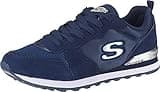 Skechers Damen Og 85 Gold'n Gurl Sneakers, Navy Suede Mesh Nylon Silver Trim, 39.5 EU