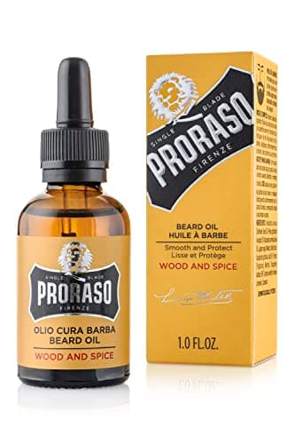 Proraso Beard Oil, Wood & Spice, 30 ml, Bartöl mit Zedernholz & Zitrus-Duft, Bart Weichmacher pflegt Haut & Haar und schützt das Barthaar, Made in Italy