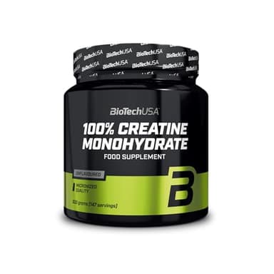 BioTechUSA 100% Creatine Monohydrate | Kreatin in pharmazeutischer Qualität | Mikronisiert | Vegan | Glutenfrei, 500 g Dose