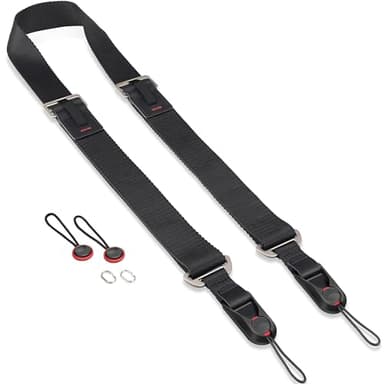 Sunya Kameragurt mit Schnellverschluss. Hergestellt aus fortschrittlichem Nylon, einhändige Einstellung, kompatibel mit allen Kameras, max. Belastung 90 kg (Schwarz)