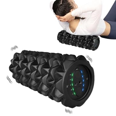 Schaumstoffrolle, Elektrische Faszienrolle mit 5-stufiger Vibration Elektrische Massagerolle Wiederaufladbare Muskelrolle Intensiver Tiefenvibration Foam Roller für Tiefes Gewebe
