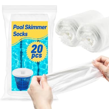Sukh 20 Stück Pool Skimmer Socks - Water Filter Sock,Pool Skimmer Socken,Filterstrumpf,Pool Skimmer Basket Sock,Pool Skimmer Net für Entfernt Schlacken Blätter