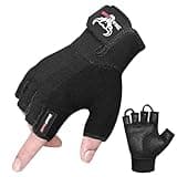 BEAST RAGE Fitness-Handschuhe für Training, rutschfest,gepolsterte Handfläche,Halbfinger-Workout,Gewichtheben-Handschuhe, Radfahren, Crossfit,Krafttraining (Black, L)