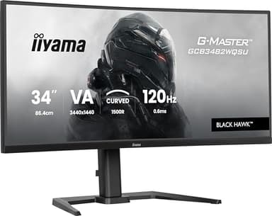 iiyama G-Master Black Hawk GCB3482WQSU-B1 Curved 1500R 86.4cm 34“ VA LED Gaming Monitor UWQHD HDMI DP USB3.2 USB-C 0.6ms 120Hz HDR400 FreeSync Premium Höhenverstellung schwarz