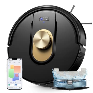 Vexilar W9 Staubsauger Roboter mit Wischfunktion, 8000Pa Saugroboter mit LiDAR Navigation, 3-in-1 Saug und Wischroboter, 150 Min Max, 15 No-Go Zonen, APP Steuerung, Ideal für Tierhaare und Teppich