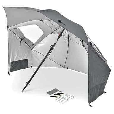Sport-Brella Premiere UPF 50+ Schirmschutz für Sonnen- und Regenschutz (2,4 m, Grau)