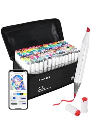 120 Farben Alkohol Marker Pinselspitze mit App, Doppelspitze (Pinsel & Meißel) Alcohol Marker, Alkoholmarker für Malen, Skizzieren und Zeichnen, Alkoholstifte für Künstler, Schüler & Erwachsene