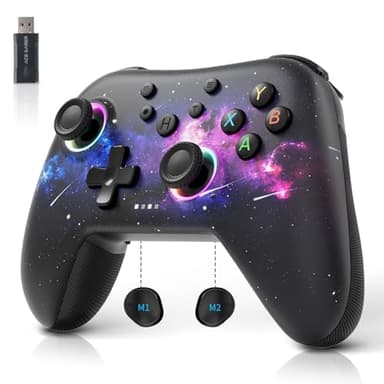 AceGamer Aurora 2.4G Wireless Bluetooth Controller, Game Controller für Steam PC mit Dual-Vibration, kompatibel mit PC (Galaxie)