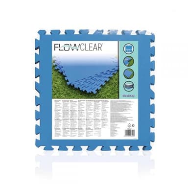Bestway Flowclear Pool-Bodenschutzfliesen-Set, 9 Stück á 50 x 50 cm, blau