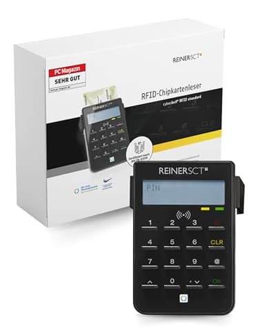 REINER SCT cyberJack RFID standard I Chipkartenleser für RFID-Chipkarten I Kartenlesegerät für den neuen Personalausweis & Online-Banking I Card Reader & TAN-Generator I eID Lesegerät