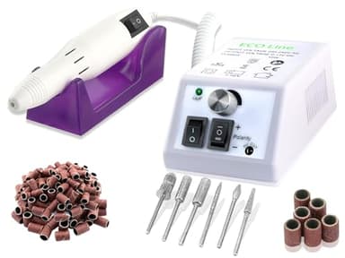 Maniküre Set Elektrische Nagelfeile Fußpflegegerät mit Diamantschleifern und 300 Grobe Schleifhülsen Pediküre Nagelfräser Nagelschleifer für eine perfekte Nagelpflege an Händen und Füßen