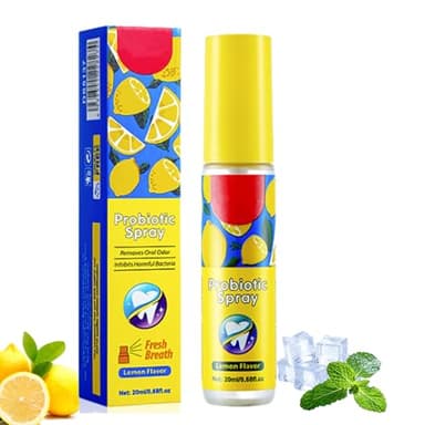 Lemon Mundspray, 20MLErfrischungsspray, Mundspray mit Fruchtgeschmack,Gegen Mundgeruch Und Karies, Mundspray zum Schutz vor Mundgeruch, Hält den Atem Frisch