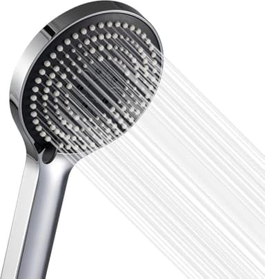 OFFO Duschkopf, 6 Modi, Handbrause, groß, leistungsstark, verstärkend, Handbrause für Niederwasserdruck, Chrom