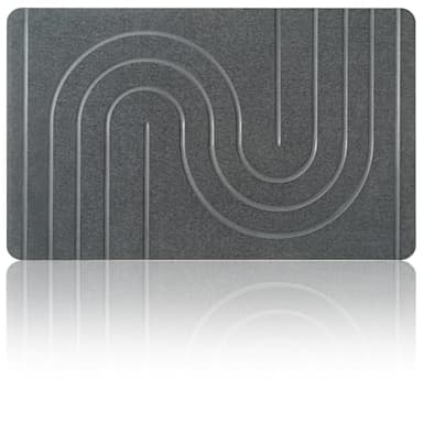 NAYAHOSE Groß Stein Badenmatte 80x50cm, 2024 Neu Kieselgur Badematte rutschfest, Duschvorleger Badvorleger Schnell Trocknend 100% Natürlich, Super Saugfähig Badezimmermatte (Grau, 80x50cm)