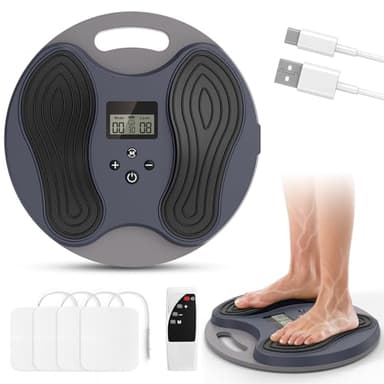 Tragbar Fußmassagegerät für Schmerz und Durchblutung, Medic Durchblutungs-Stimulator Beine, Verbessert Polyneuropathie, EMS Fußmassagegerät, Bekämpft Knie- und Beinschmerzen, mit 4 Elektrodenpads