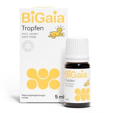 BiGaia Tropfen | Nahrungsergänzungsmittel für Babys und Kleinkinder | Mit patentierten Milchsäurebakterien Lactobacillus reuteri/L. reuteri | Wissenschaftlich getestet | Tropfen 5 ml