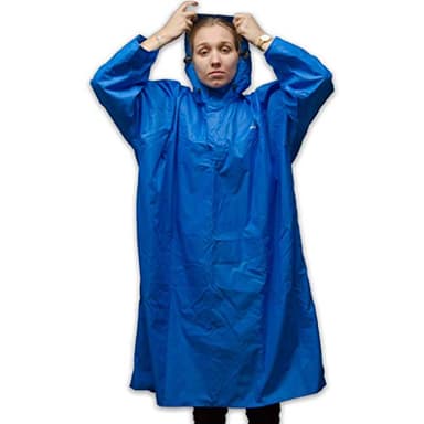 LOWLAND OUTDOOR Regenponcho - Wasserdicht (7000mm Wassersäule), Blau, L
