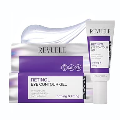 REVUELE Retinol Augencreme mit Rezinusöl und Urea - Anti-Aging Augencreme Gegen Falten und Augenringe, fördert Kollagen und spendet Feuchtigkeit - 25 ml
