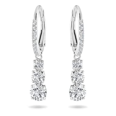 Swarovski Stilla Attract Trilogy Ohrringe, Weiss, Rhodiniert