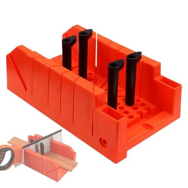 Gehrungslade, Verdickter Kunststoffboden, Robust und Verschleißfest, mit 90°/45°/22,5° Sägeführung, Deutlich mit Gradangaben Markiert, geeignet für Holzbearbeitungsfräser CeTsronixoC (Orange)