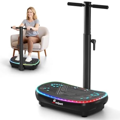 4D PRO Vibrationsplatte, EvoSpark 7-in-1 Vibrationsplatte Testsieger 2025 mit 900W Dreifachmotorsystem, Ganzkörper-Vibrationsplatte mit 9 coolen LED-Lichtern,550 LBS Kapazität für Home Workout