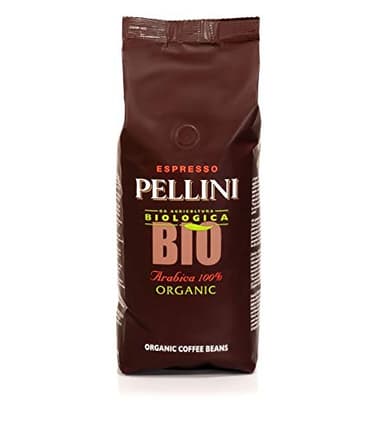 Pellini Kaffee in Chicchi per Espresso Bio, 100% Arabica-Mischung, Bio-Kaffeebohnen mit Süßlichem und Zartem Geschmack, 500g