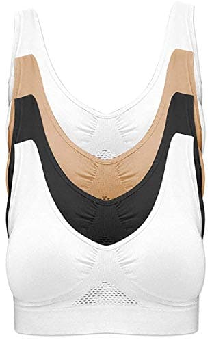 Pretty Seamless BH ohne Bügel Nahtloser Sport BH im 4er Pack für Sport, Freizeit und Beruf