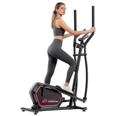 GartistGo Kompakter Magnetischer Crosstrainer für Zuhause, 16-stufiger Widerstand mit Pulsmesser, LCD-Monitor, Ultra-leises 30dB Design, 150kg Tragkraft