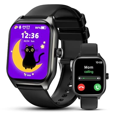 Smooce Smartwatch Kinder Telefonuhr mit Anruf SOS Fitness Tracker Musik Wecker, Sport Fitness Bluetooth Telefon Uhr für Jungen Mädchen Geschenke 14+