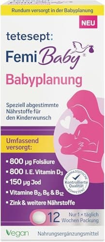 tetesept Femi Baby® Babyplanung 1 x 84 Tabletten – Nahrungsergänzungsmittel für die Frau zur Unterstützung bei Kinderwunsch – Spezielle Nährstoffe mit Folsäure, vegan