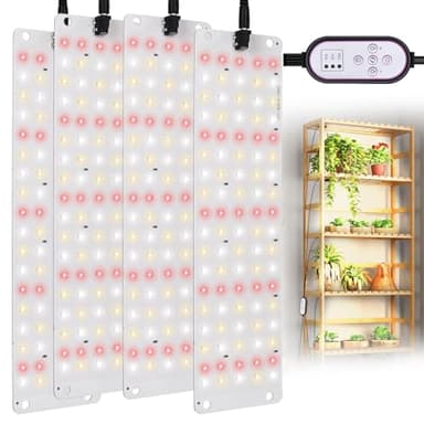 TONYFUL Pflanzenlampe LED Vollspektrum 4 Stück, 36W Pflanzenleuchte, 360 LEDs Pflanzenlicht für Zimmerpflanzen, 4/8/12H Zeitschaltuhr 10 Arten von Helligkeit für Zimmerpflanzen