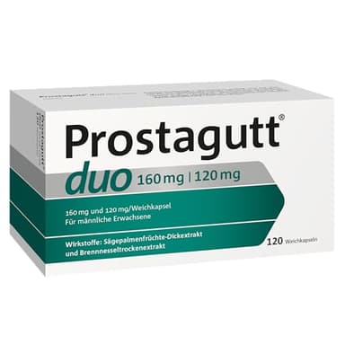 Prostagutt duo 160 mg | 120 mg Weichkapseln – Pflanzliches Arzneimittel zur Verringerung des Harndrangs bei gutartiger Prostatavergrößerung – 120 Weichkapseln