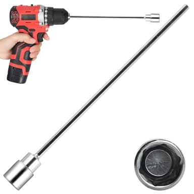 WangLaoWu Wohnwagen Kurbel für Akkuschrauber, Wohnwagen Akkuschrauber Aufsatz Verlängerung Kurbel für Kurbelstützen, Wohnwagen, Caravan, Wohnmobile, Wagenheberständer, 19mm Nuss, Länge 30cm