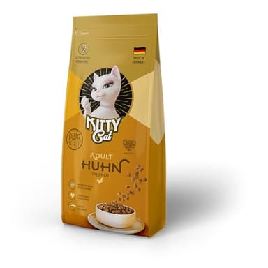 KITTY Cat Huhn Adult, 3 kg, Trockenfutter mit hohem Fleischanteil für ausgewachsene Katzen, getreidefreies Katzenfutter mit Taurin und Lachsöl, Made in Germany