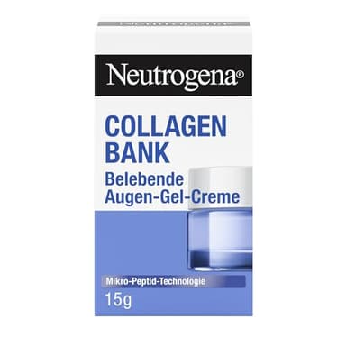 Neutrogena Collagen Bank Belebende Augen-Gel-Creme (15 g), parfumfreie Augenpflege mit Mikro-Peptid-Technologie gegen Falten, Augenringe & Schwellungen, für empfindliche Haut