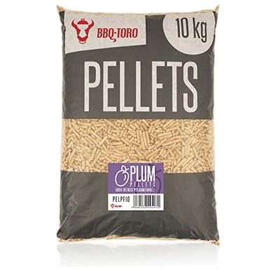 BBQ-Toro Grillpellets Pflaume aus 100% Pflaumenholz | 10 kg | Pflaumenpellets für Grill, Smoker, Pellet-Pizzaofen und Heizungsanlagen | Grillpellets Smoker, Holzpellets Smoker, Pellets zum Heizen