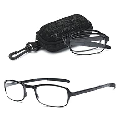 VEVESMUNDO Lesebrille Faltbare Klappbar Faltbrillen klappbrille Herren Damen Kleine Kompakte Brille mit dioptrien mit Hülle +1.0,+1.5,+2.0,+2.5,+3.0,+3.5,+4.0