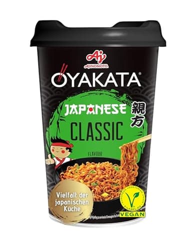 OYAKATA Instant-Nudelbecher Classic 93 g I Klassische Sojasoße mit Gewürzmischung I Fertigmahlzeit in 3 Minuten I Ideal für unterwegs & Zuhause I Authentische japanische Ramen-Nudeln