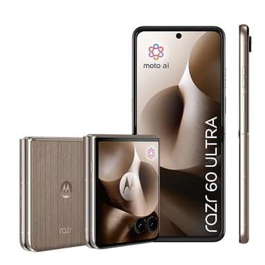 Motorola razr 60 Ultra Flip-Phone (6,96"-pOLED-Display/Robustes 4,0"-Außendisplay mit Gorilla Glass Ceramic, widerstandsfähig, wassergeschützt, 50-MP-Moto-AI-Kamera, 16/512 GB) Pantone Mountain Trail