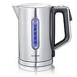 SEVERIN Digitaler Wasserkocher mit Fast-Boil-Power und individueller Temperaturauswahl, 1,7 l XXL-Füllvolumen, Edelstahl-gebürstet - Schwarz, 3000 W, WK 3418