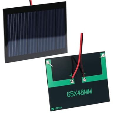 QWORK® 6 Stück Mikro-Mini-Solar-Panel-Zellen 3V 0.3W 80mA, 65x48mm 65x48mm with 15cm Kabel -Tragbares und effizientes Solar-Set für DIY-Projekte und Outdoor-Abenteuer