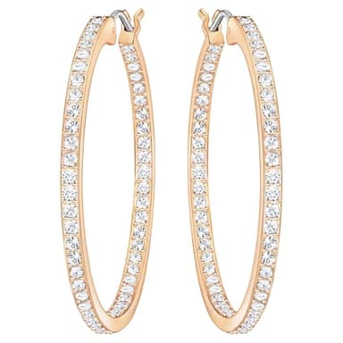 Swarovski Sommerset Kreolen, Weiß, Roségold-Legierungsschicht
