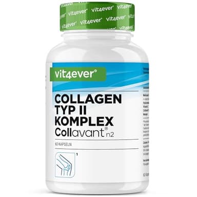 Kollagen Typ 2 Komplex - Mit Collavant n2® nativem Kollagen, Weihrauch Extrakt, Hyaluronsäure, Vitamin C, Mangan für Knochen Knorpel und Gelenke