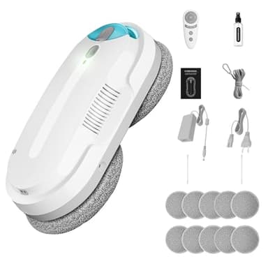 HIXZAP fensterputzroboter mit bidirektionalem ultraschall-zerstäubungs-wasserstrahl und 85ml-wassertank – fensterroboter mit starker saugkraft und luftdrucksensor für gründliche Reinigung Bildschirm