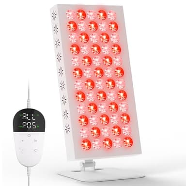 Hottoerak Rotlichtlampe Panel, 60LEDs Red Lights, 850nm & 660nm Infrarotlampe mit Timer, 50W Hohe Leistung Rotlicht